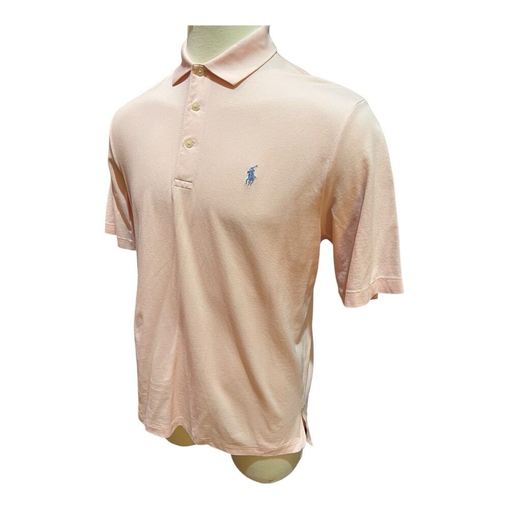 Polo Ralph Lauren Men's SS Polo Shirt 100% Pima Cotton, Pink Large